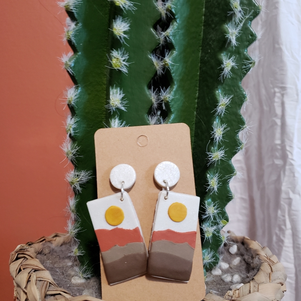 Desert sunrise polymer clay earrings